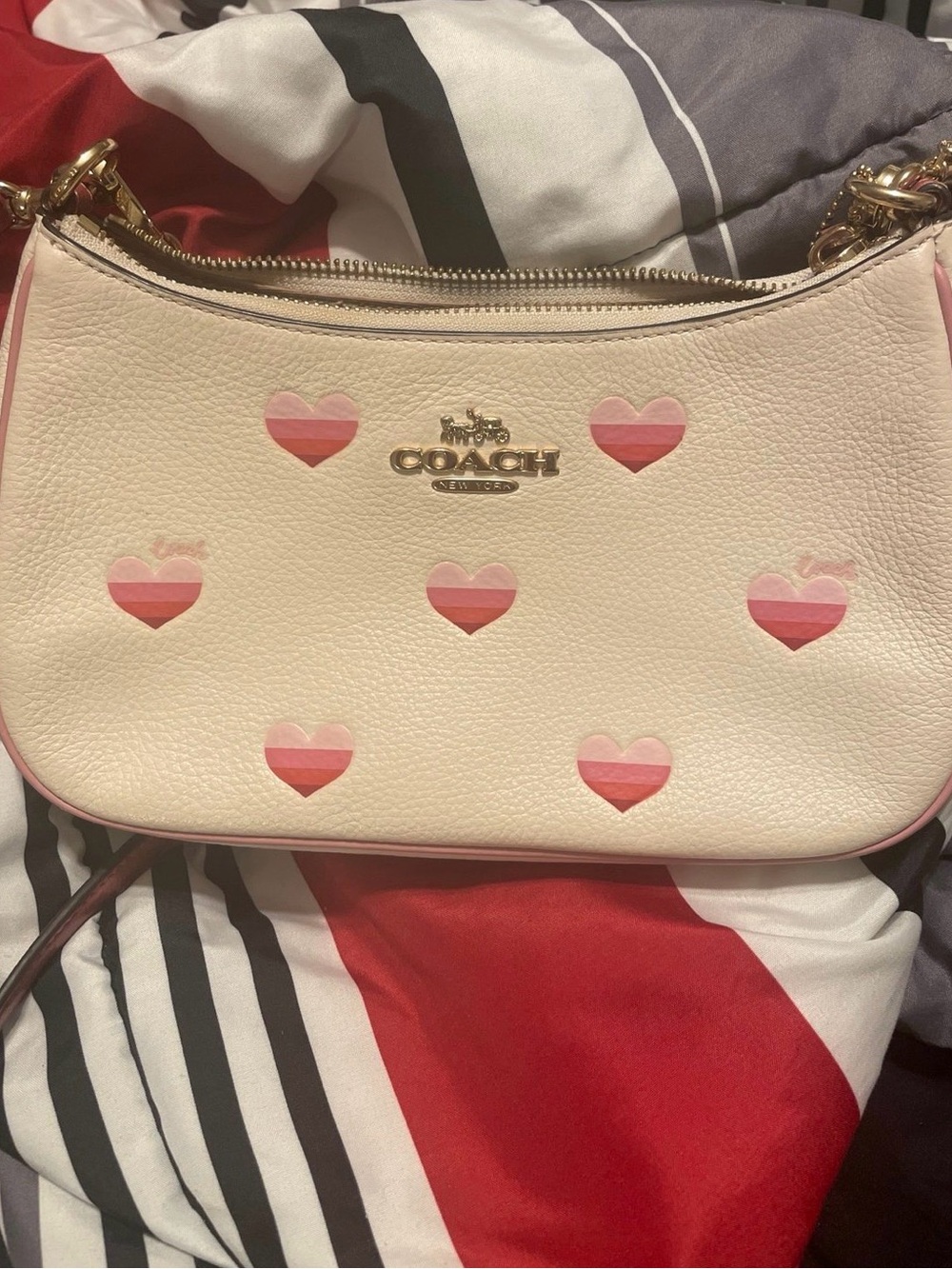 Coach Cream heart crossbody Bag